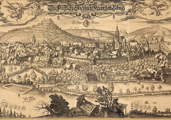 Ansicht der Stadt Coburg von Westen, Detail aus dem Kupferstich von Peter Isselburg nach Vorlage von Hans Bien und Wolfgang Birckner, 1626/1921, 