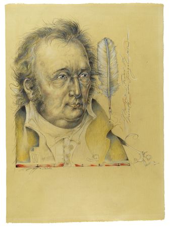 Staatsbibliothek Bamberg Stephan Klenner-Otto: Meine Feder sol heute ein Flügel sein. Farbstiftzeichnung, 2025
