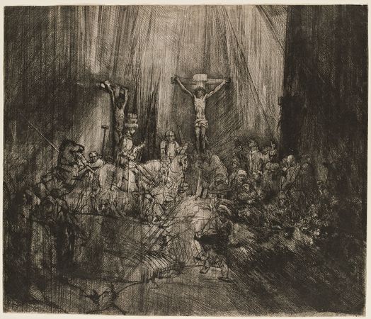 Rembrandt Harmensz. van Rijn (1606 - 1669) Christus am Kreuz zwischen den beiden Schächern (Die drei Kreuze), 1653 Kaltnadel und Grabstichel Inv.-Nr. VII,377,93