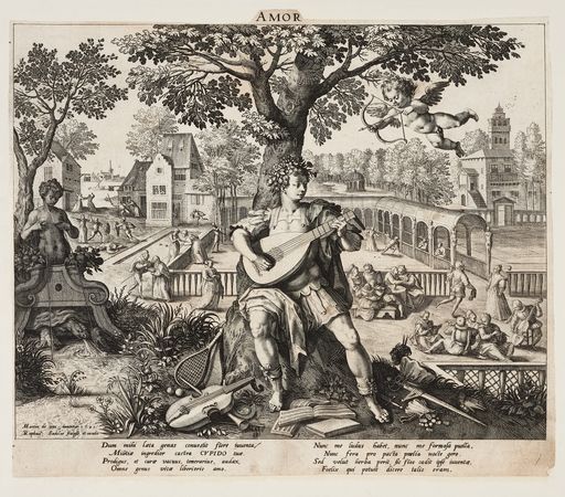 Raphael Sadeler I. nach Maarten des Vos, Amor, aus: Die vier Lebensalter, 1591