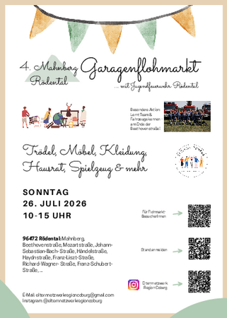 Poster 4. Mahnberg Rödental Garagenflohmarkt