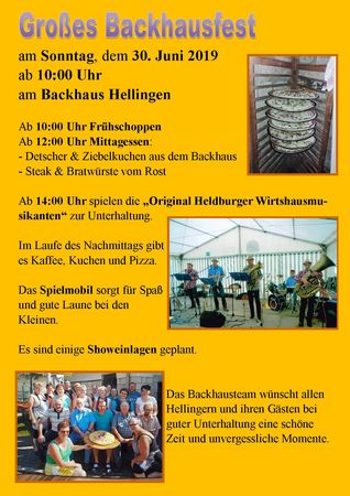 Backhausfest Hellingen, Backhaus