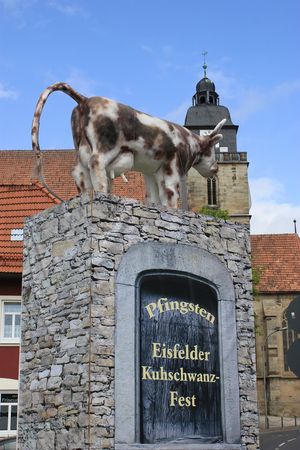 Museum Eisfeld Aufsteller zum Kuhschwanzfest